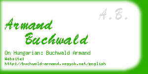 armand buchwald business card